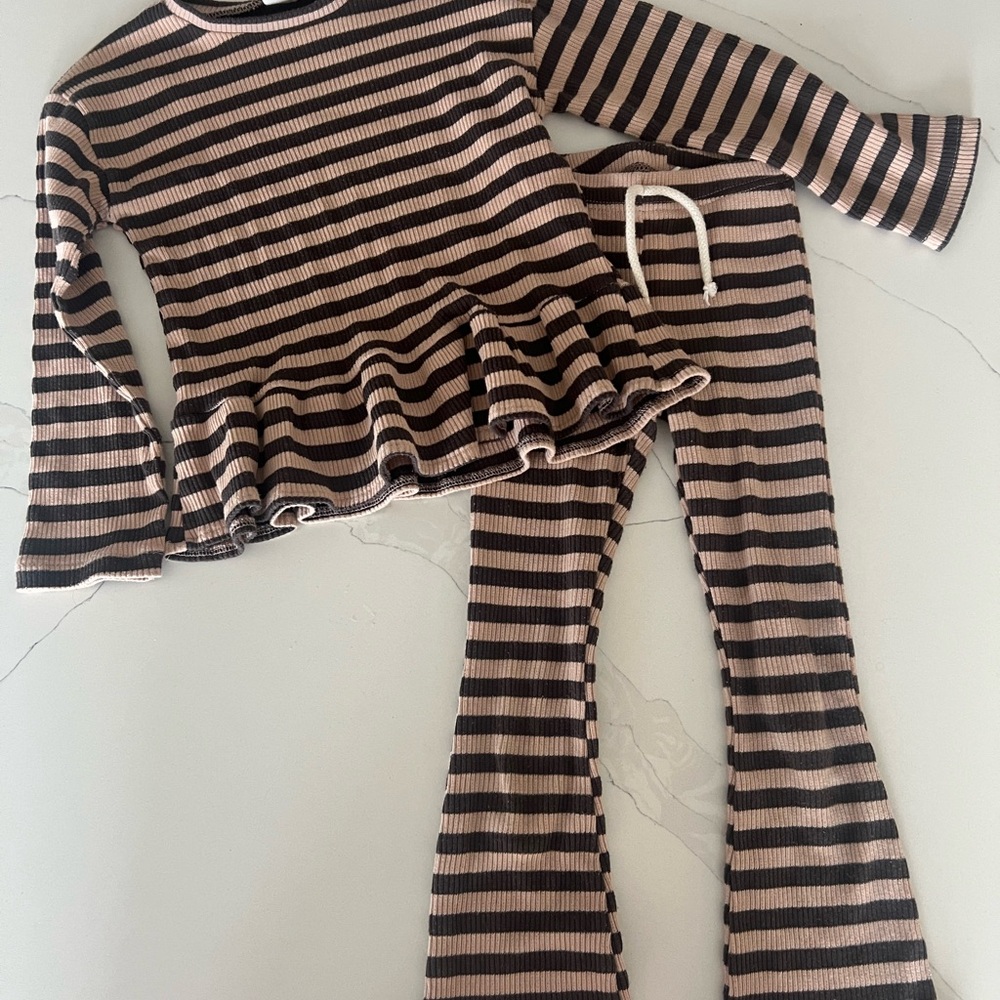 Zara stripped flare legging and top set